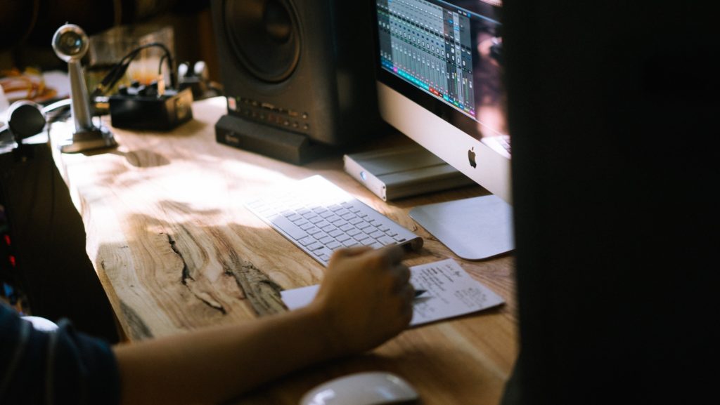 person at desk working